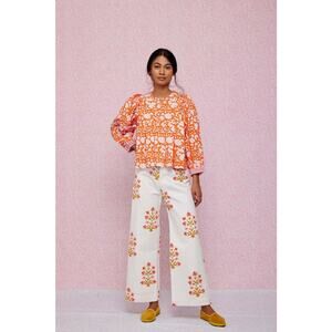 Sz Blockprints Disco Pants In Soft Rose Tangerine - S